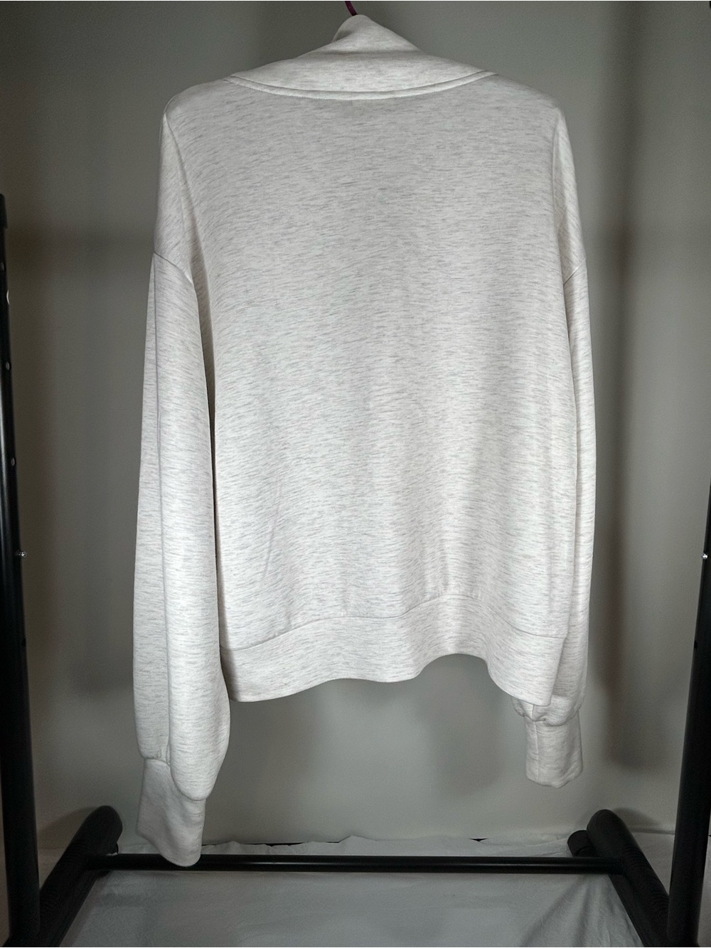 Varley Davidson 1/2 Zip Pullover DoubleSoft Sweatshirt in Ivory Marl Size XL - Picture 9 of 10